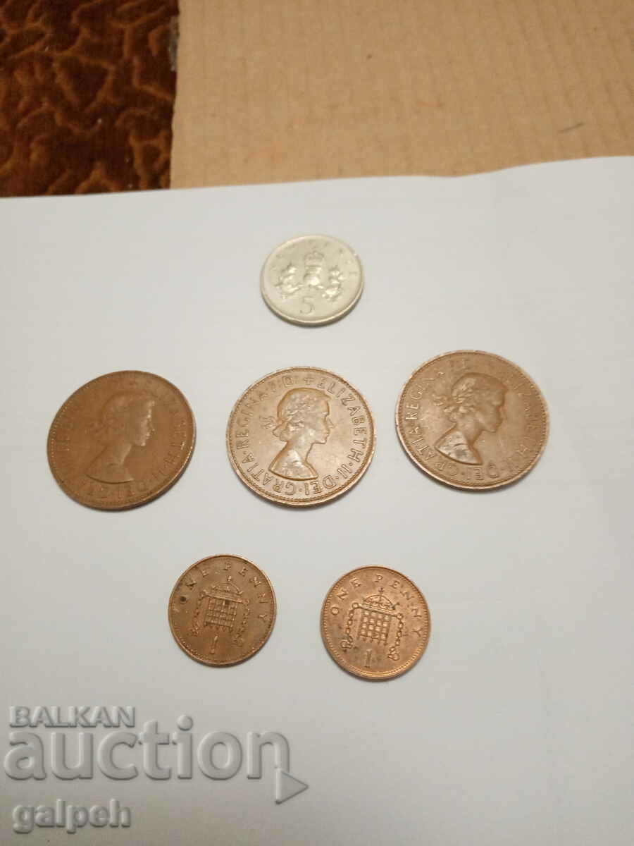 Auction LOT OF COINS - GREAT BRITAIN - 6 pcs. - BGN 4.5 Auction LOT OF COINS - GREAT BRITAIN - 6 pcs. - BGN 4.5