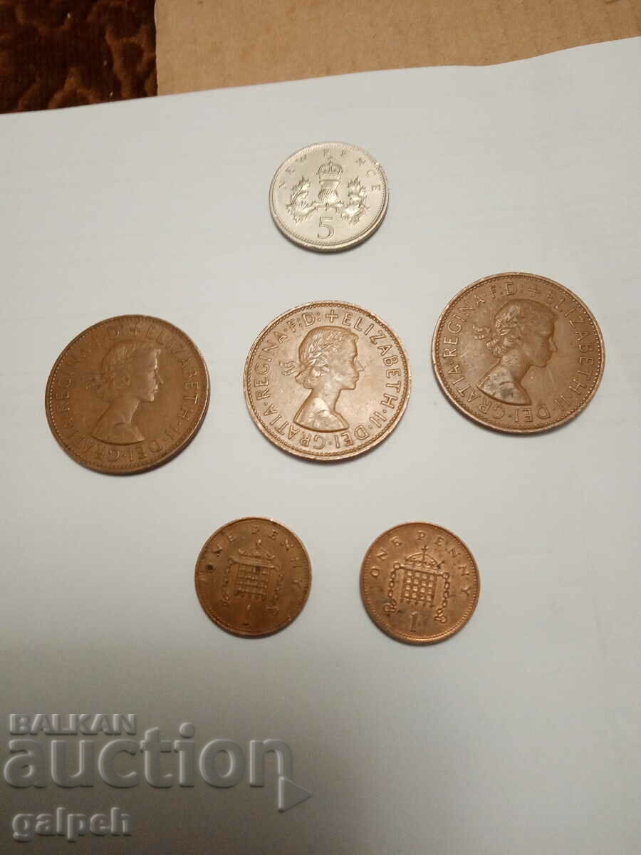 Delivery of LOT OF COINS - GREAT BRITAIN - 6 pcs. - BGN 4.5 Delivery of LOT OF COINS - GREAT BRITAIN - 6 pcs. - BGN 4.5