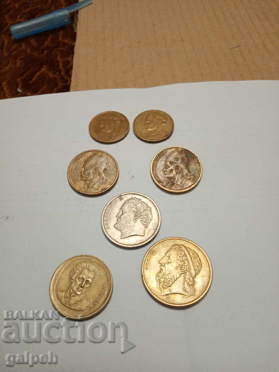 Auction LOT OF COINS - GREECE - 7 pcs. - BGN 1.4 Auction LOT OF COINS - GREECE - 7 pcs. - BGN 1.4