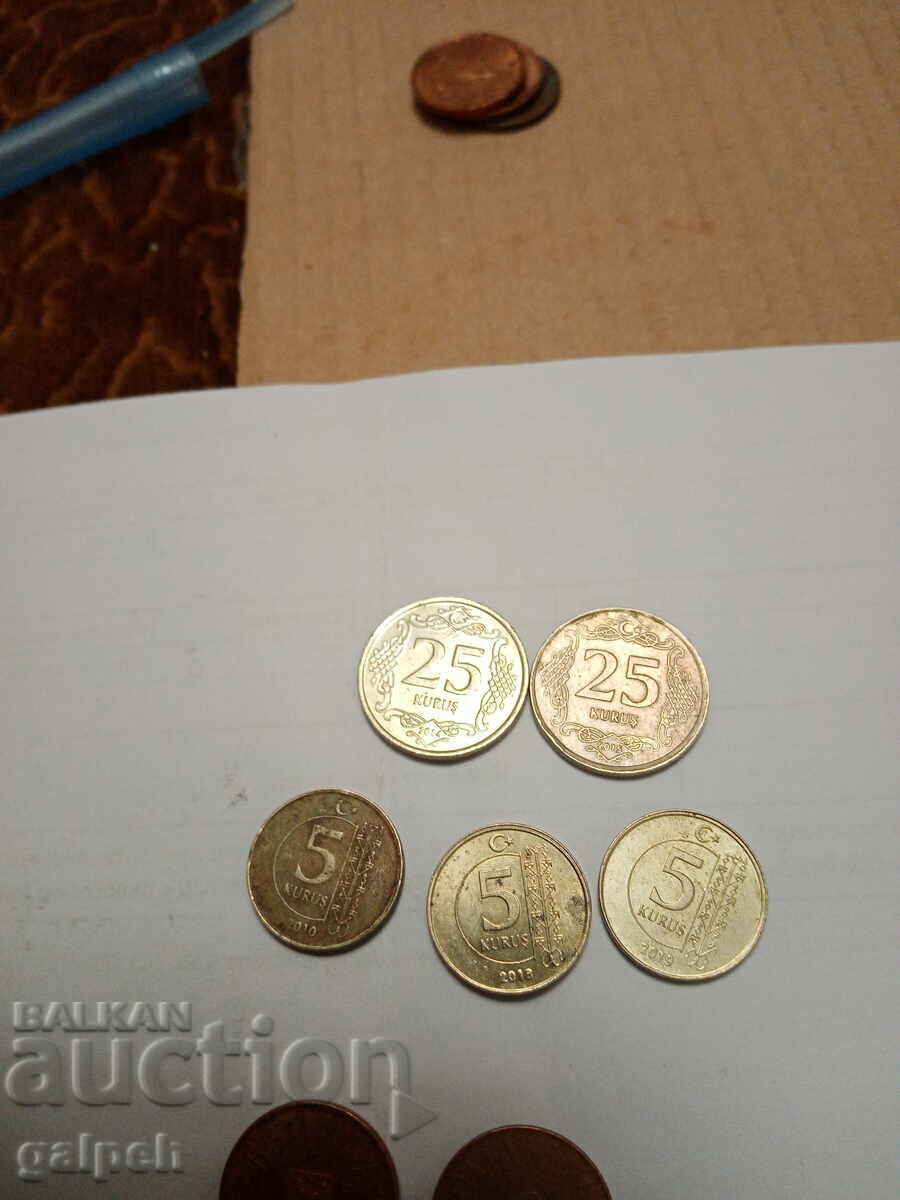 LOT OF COINS - TURKEY / ROMANIA - 11 pcs. - BGN 2 with price 2.00 BGN | € 1.02 LOT OF COINS - TURKEY / ROMANIA - 11 pcs. - BGN 2 with price 2.00 BGN | € 1.02