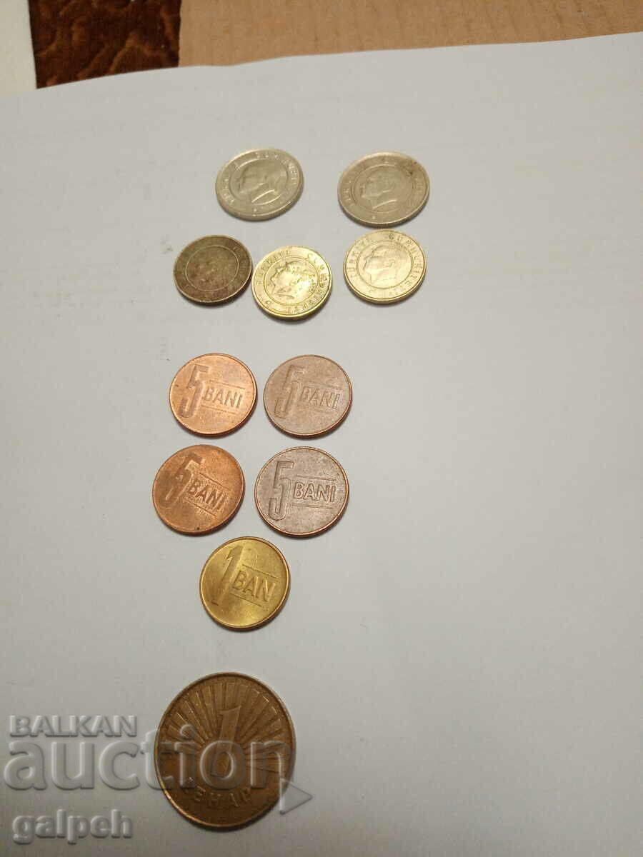 LOT OF COINS - TURKEY / ROMANIA - 11 pcs. - BGN 2 - 5 LOT OF COINS - TURKEY / ROMANIA - 11 pcs. - BGN 2 - 5