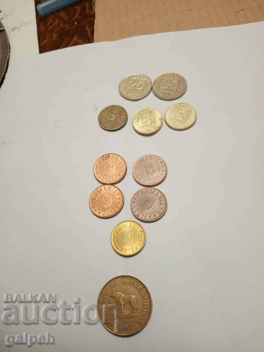 LOT OF COINS - TURKEY / ROMANIA - 11 pcs. - BGN 2