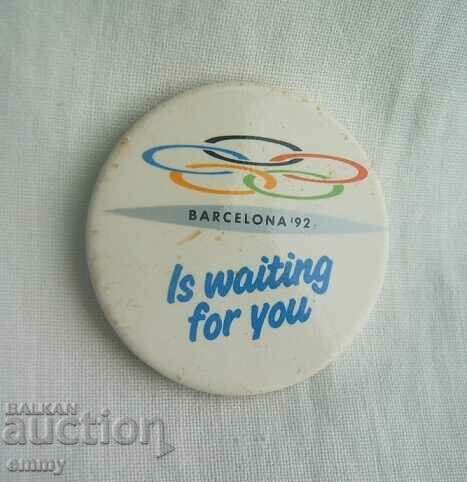 Badge Olympic Games Barcelona 1992 - mascot Kobi/Cobi