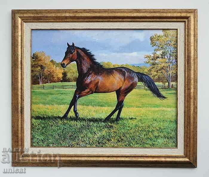 A horse, a painting