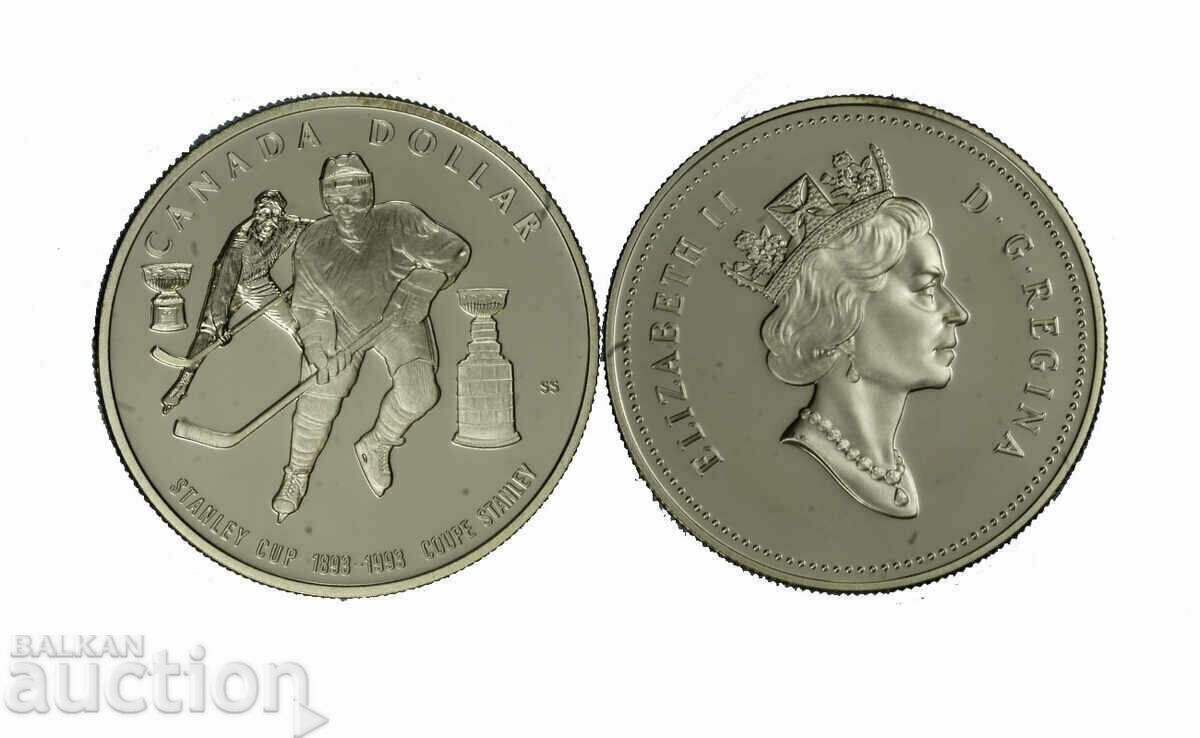 Canada 1 Dollar 1993 Stanley Cup Silver .925 UNC Canada 1 Dollar 1993 Stanley Cup Silver .925 UNC