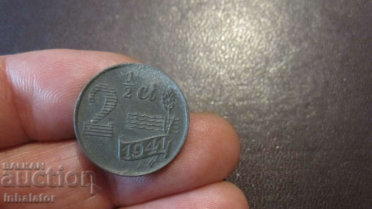 1941 год  2 1/2  цента Холандия - цинк - Окупационна
