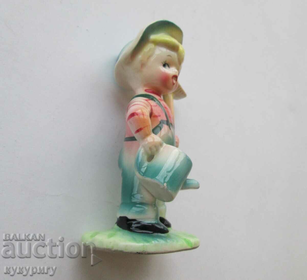 Old porcelain figurine boy gardener FOREIGN - 6 Old porcelain figurine boy gardener FOREIGN - 6