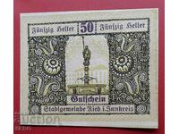 Banknote-Austria-G.Austria-Ried im Increase-50 Heller 1920