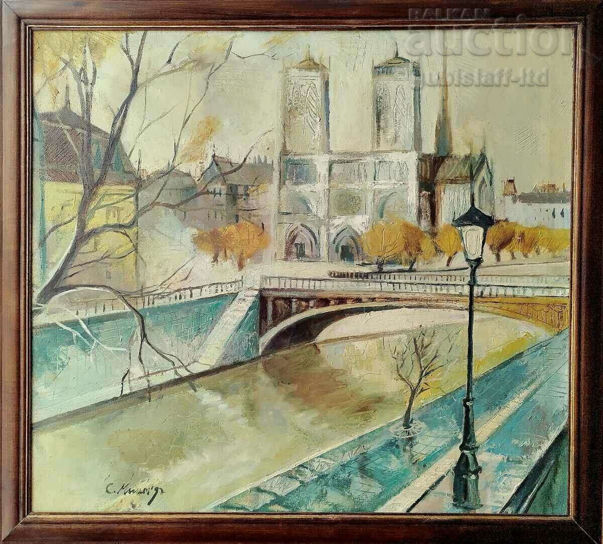 Εικόνα "Παρίσι με την Παναγία των Παρισίων", τέχνη. S. Min.., 1997