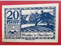 Банкнота-Австрия-Г.Австрия-Мондзее-20 хелера 1920-синя