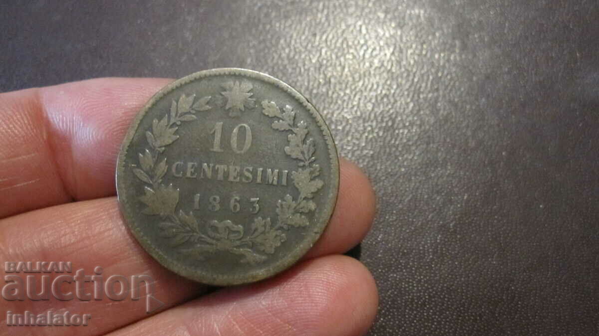 1863 10 centesimi - Ιταλία