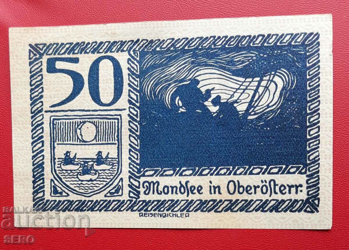 Τραπεζογραμμάτιο-Αυστρία-G.Austria-Mondsee-50 Heller 1920-μπλε