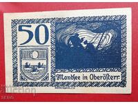Bancnota-Austria-G.Austria-Mondsee-50 Heller 1920-albastru