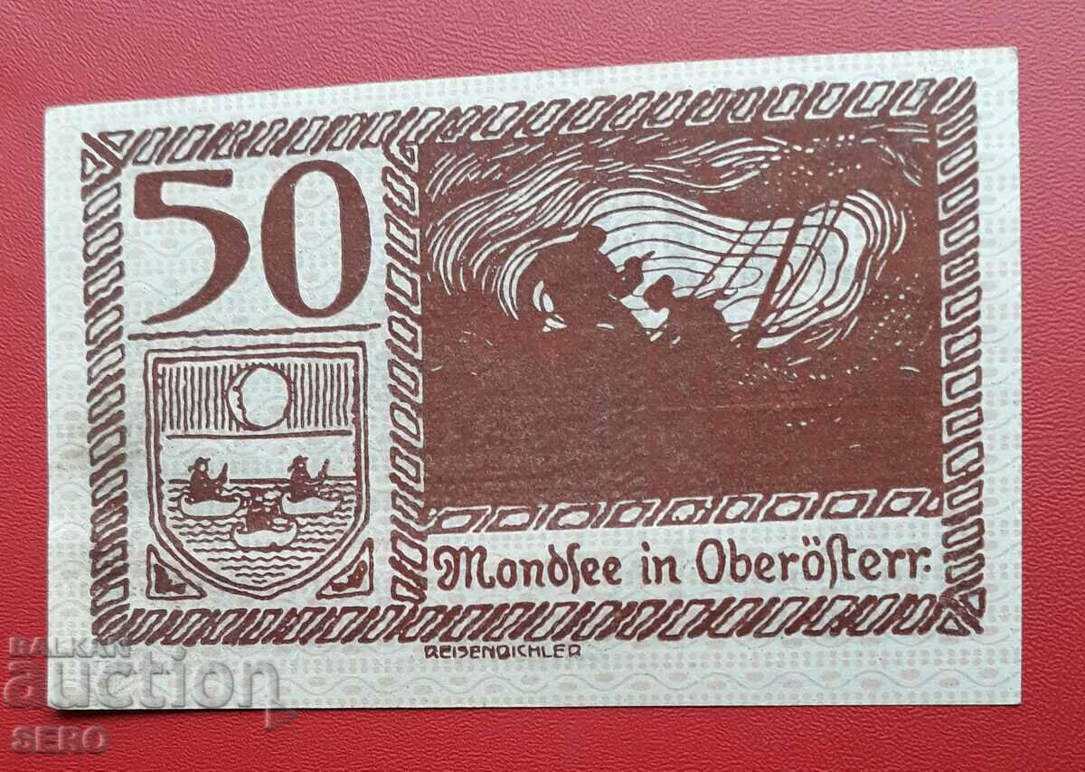Банкнота-Австрия-Г.Австрия-Мондзее-50 хел.1920-кафяво-зелена