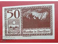 Bancnota-Austria-G.Austria-Mondsee-50 hel.1920-maro-verde
