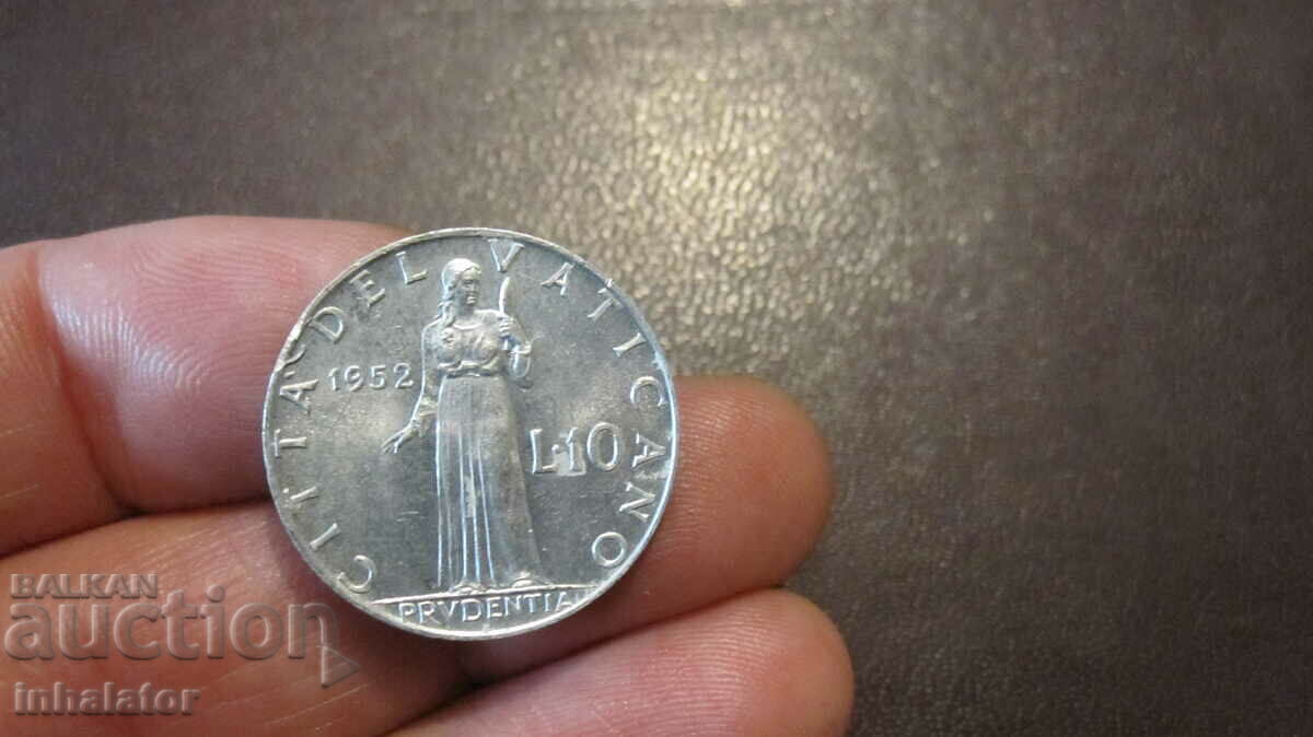 1952 Vatican 10 lire aluminiu