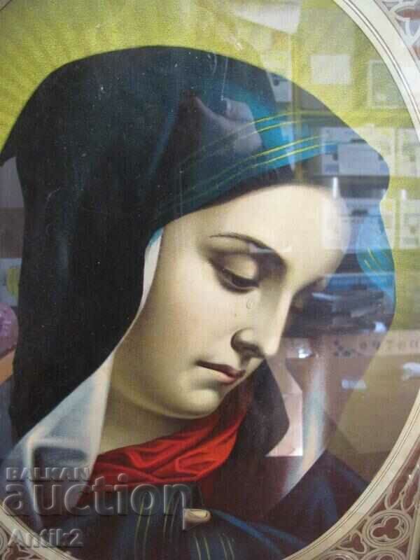 19th century Original Chromolithograph - Virgin Mary with price 120.00 BGN | € 61.36