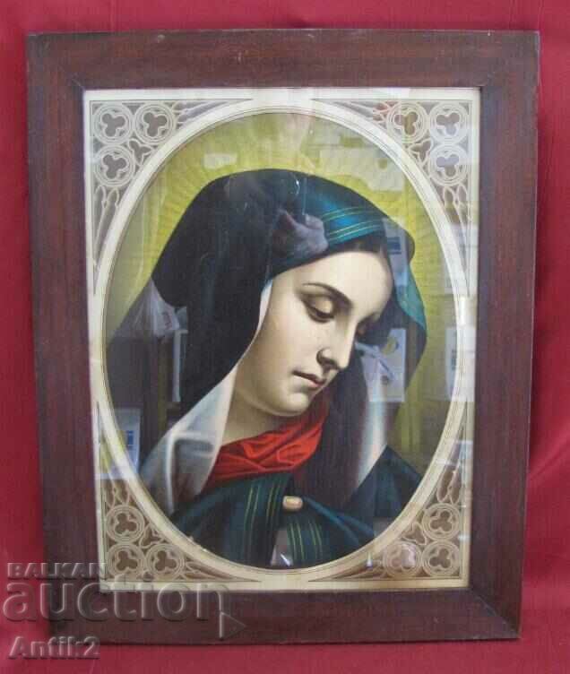 19th century Original Chromolithograph - Virgin Mary - 6