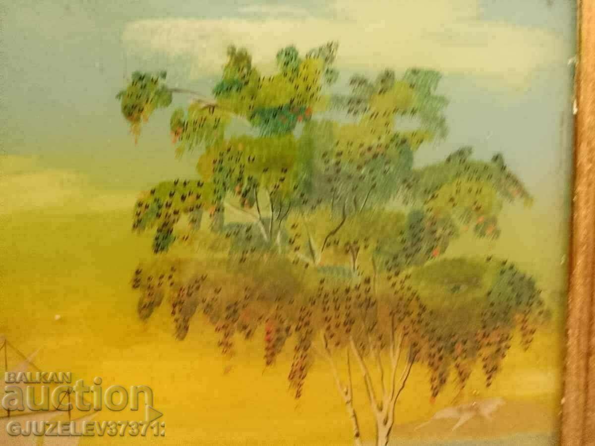 a beautiful landscape picture painted on the inside of a stick - 6 a beautiful landscape picture painted on the inside of a stick - 6