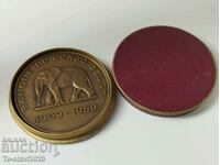 1959 Bank of the Belgian Congo - desk medal, plaque
