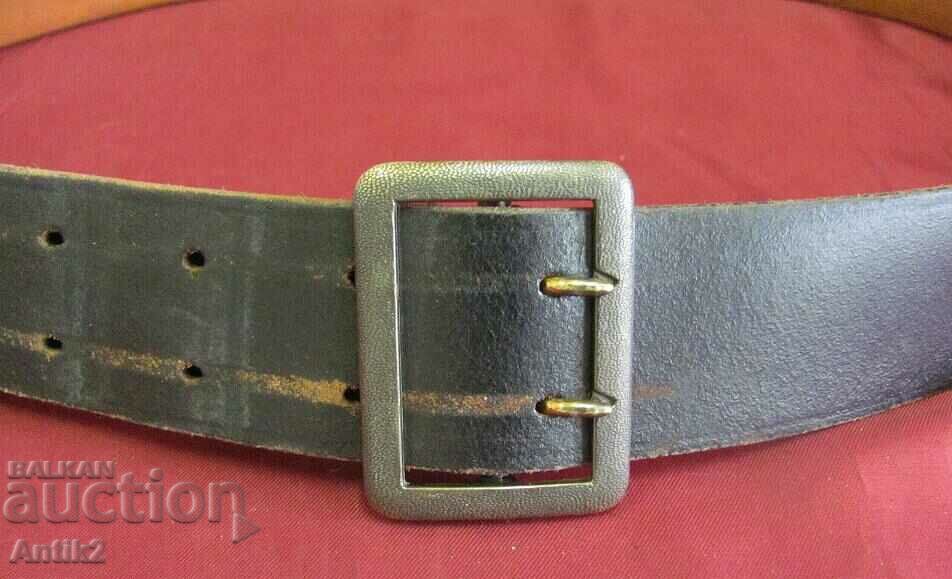 WWII Officer Leather Belt Germany - 5 WWII Officer Leather Belt Germany - 5