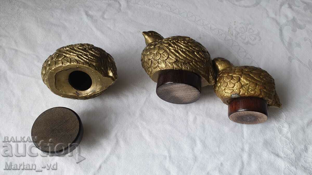Sare de prepeliță din bronz - 3 buc - 5