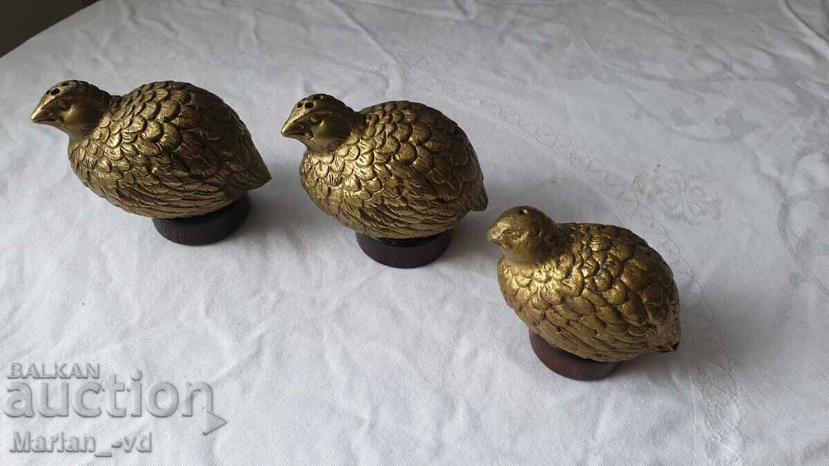 Sare de prepeliță din bronz - 3 buc - 6