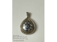 Russian silver pendant - silver/niello