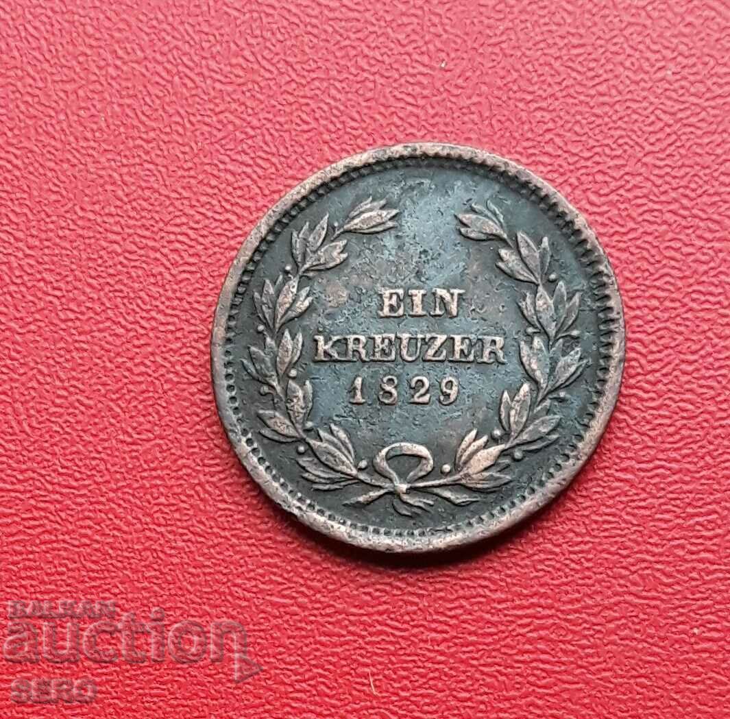 Germany-Baden-1 Kreuzer 1829