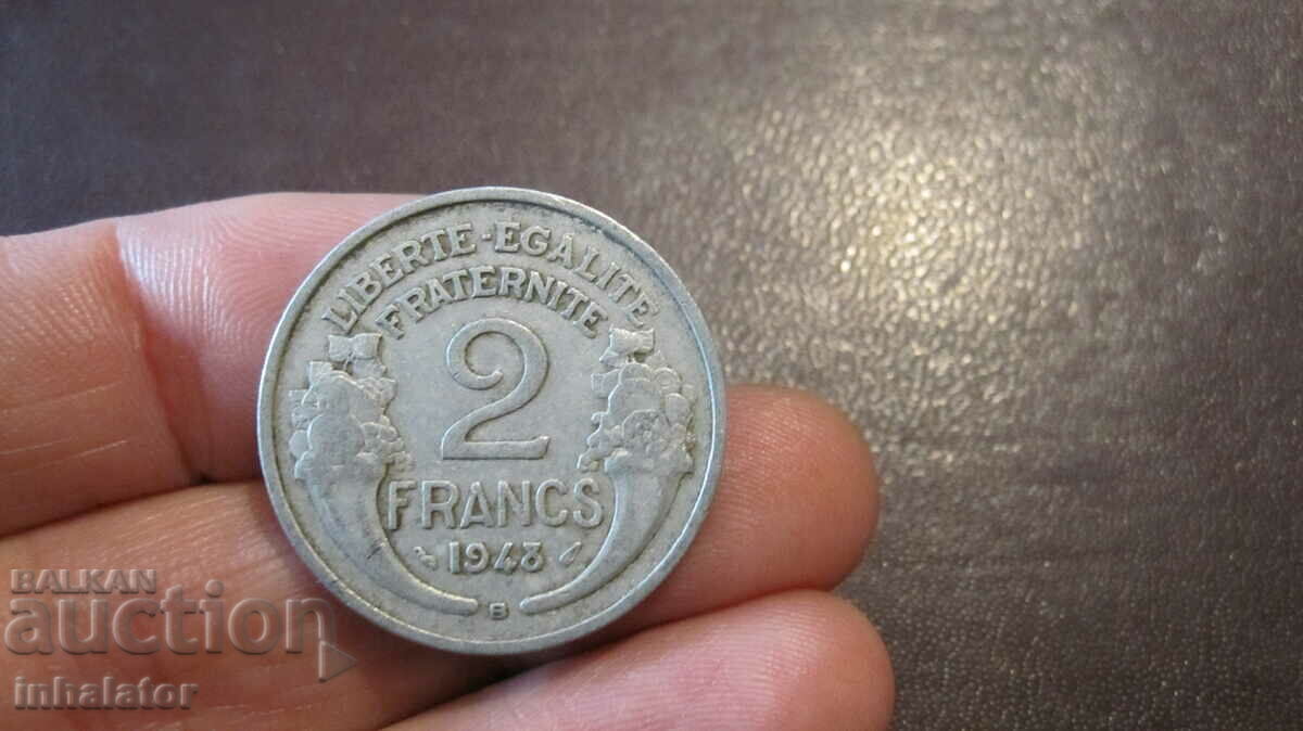 1948 год- B- 2 франка Франция Алуминий
