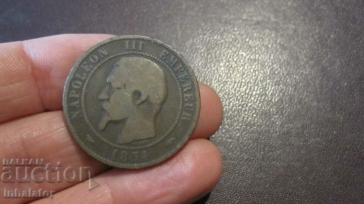 1854 anul 10 centimes litera A Franta