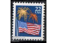 1987. USA. Flag with fireworks.
