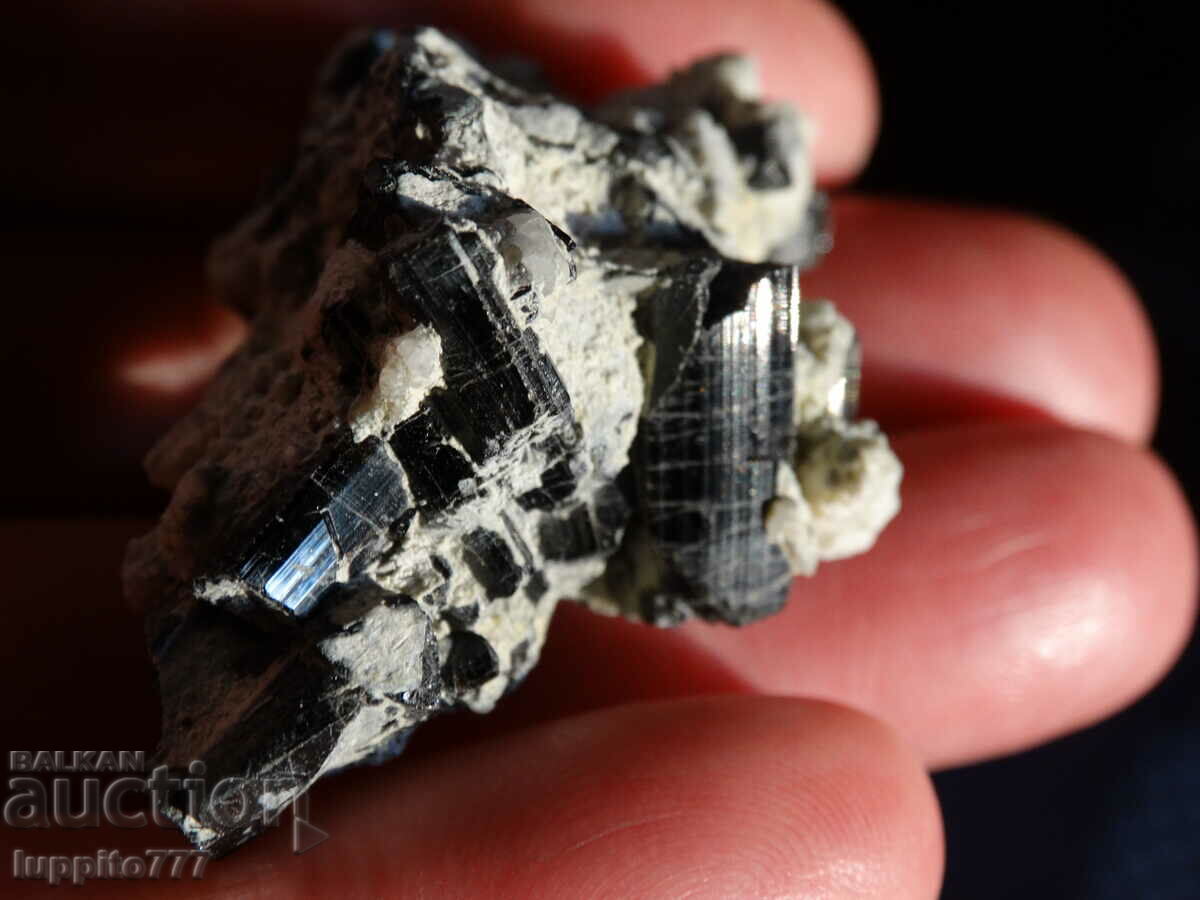 Delivery of natural black tourmaline on matrix unique 32 grams