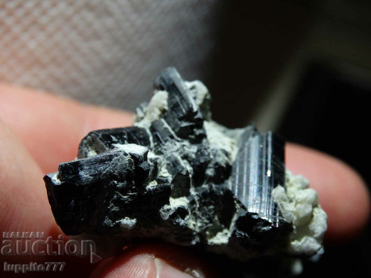 natural black tourmaline on matrix unique 32 grams - 5
