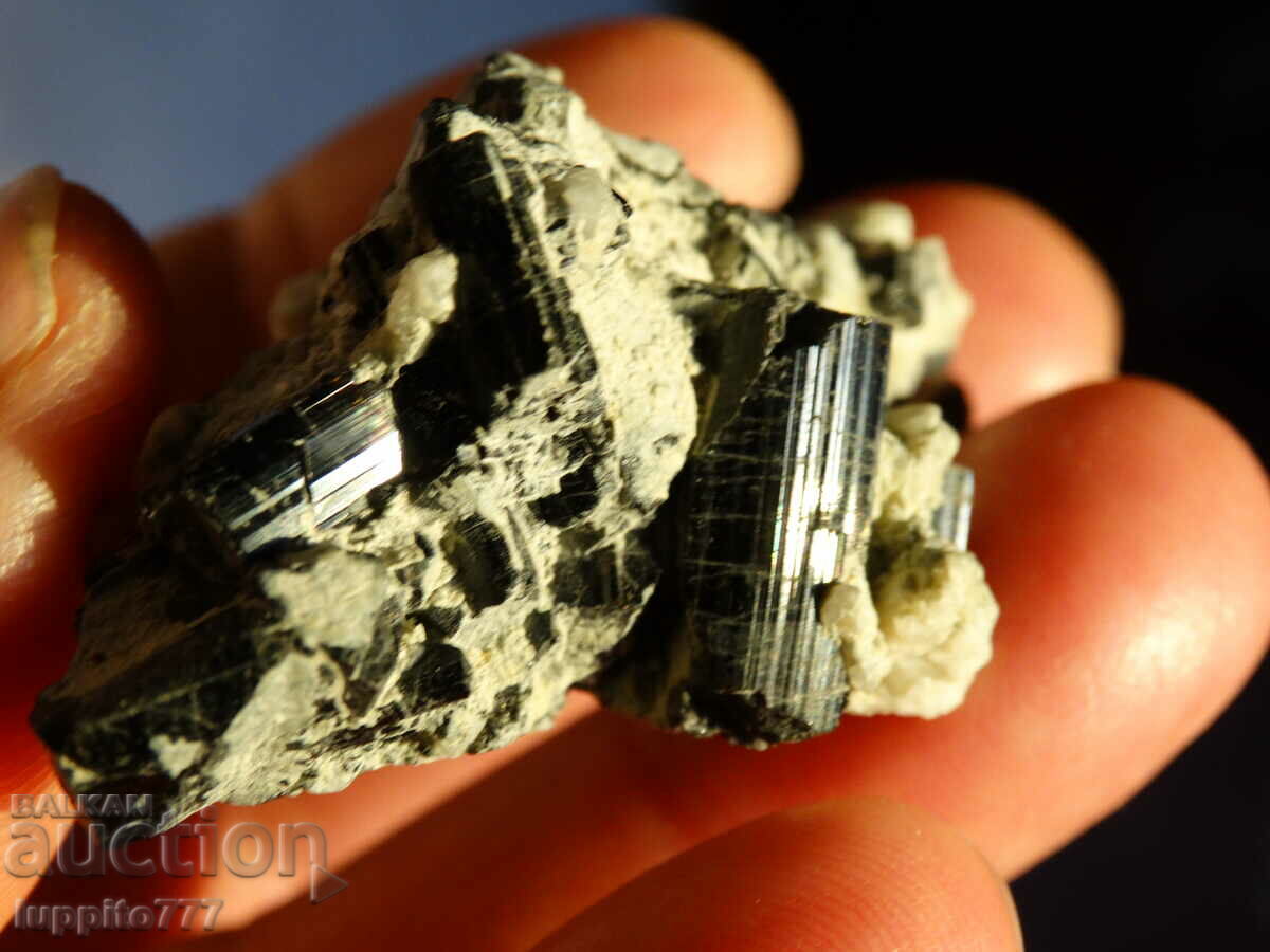 natural black tourmaline on matrix unique 32 grams - 6