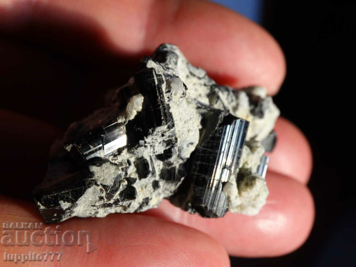 natural black tourmaline on matrix unique 32 grams - 7