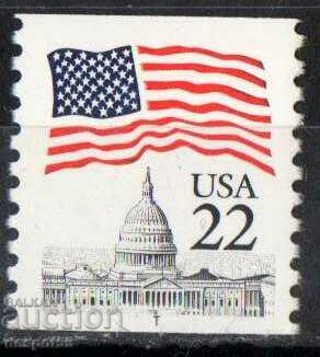 1987. Η.Π.Α. Σημαία πάνω από το Καπιτώλιο. Το γράμμα "Τ" στο κάτω μέρος.