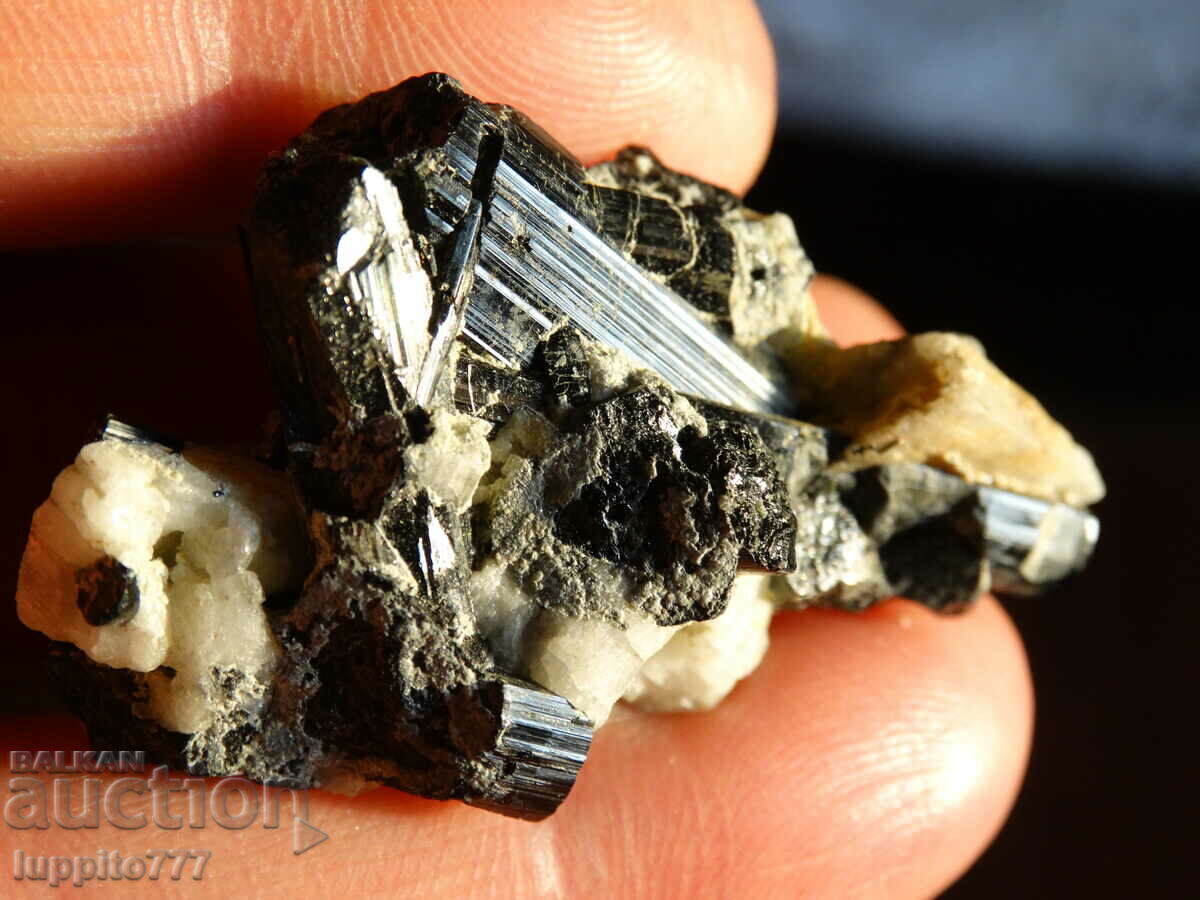 Auction  natural black tourmaline on matrix unique 19 grams