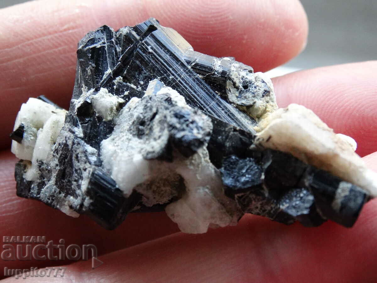 Delivery of natural black tourmaline on matrix unique 19 grams