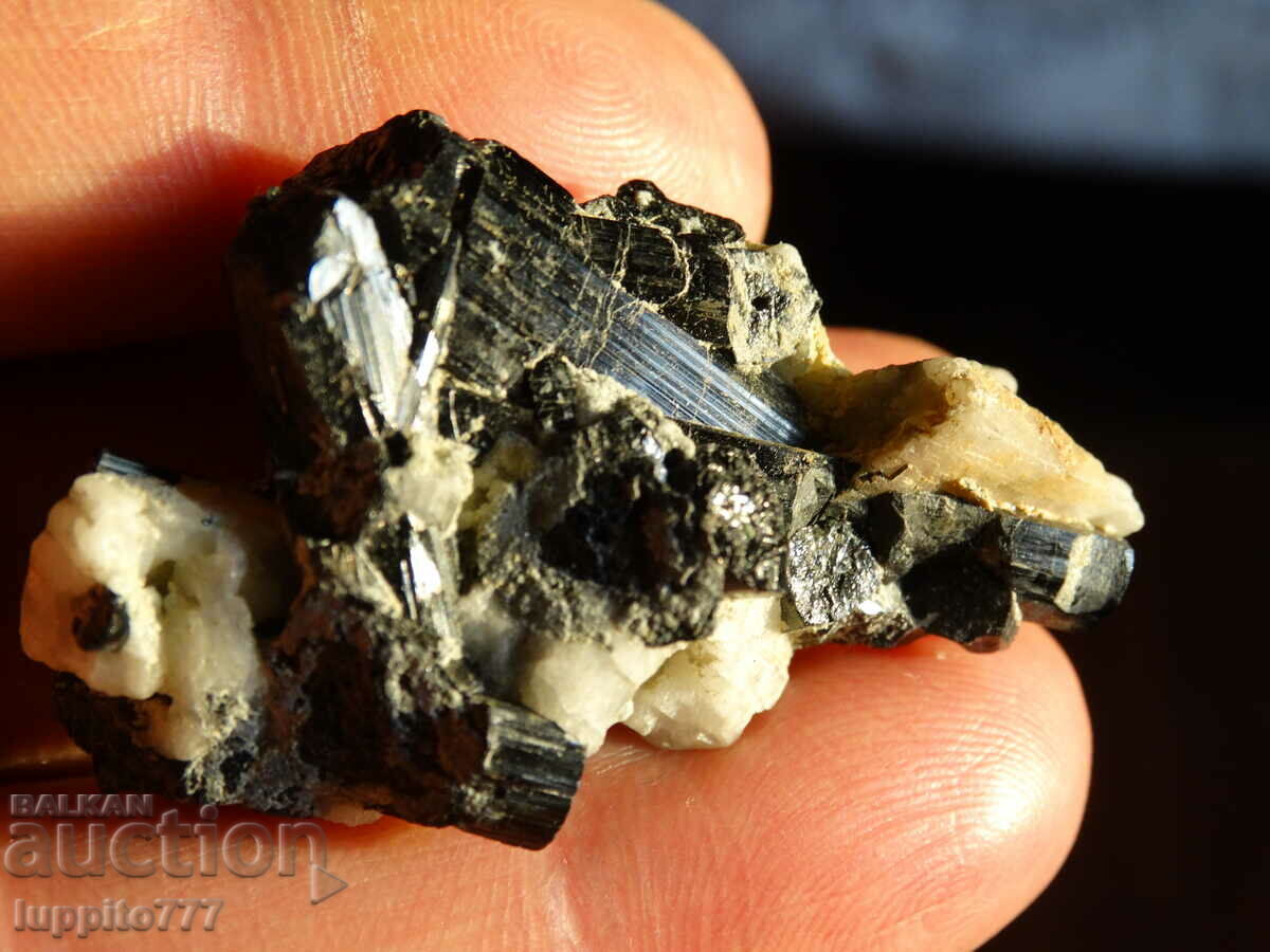 natural black tourmaline on matrix unique 19 grams - 5