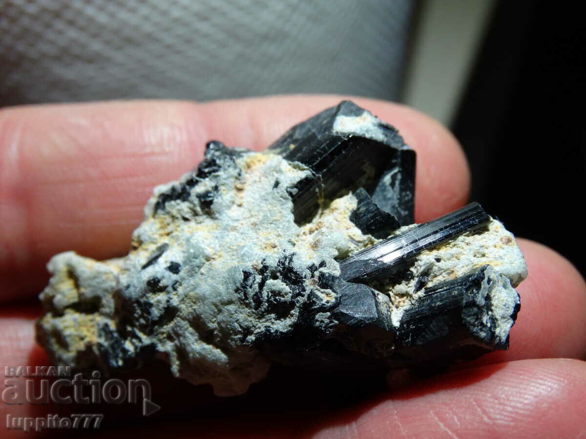 natural black tourmaline on matrix unique 19 grams - 6