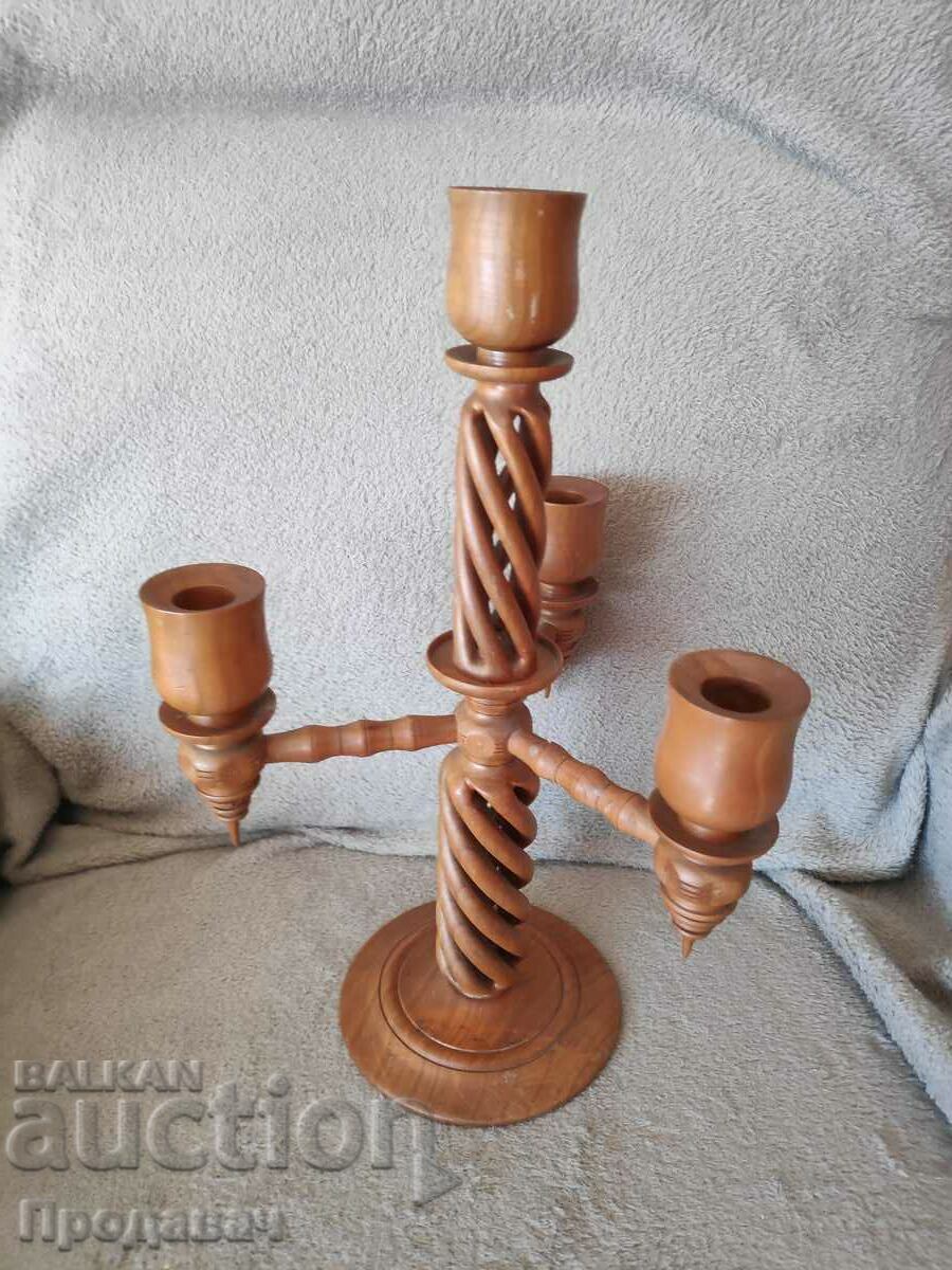 Wooden candlestick for 4 candles