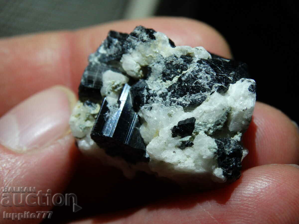 Delivery of natural black tourmaline on matrix unique 17 grams Delivery of natural black tourmaline on matrix unique 17 grams