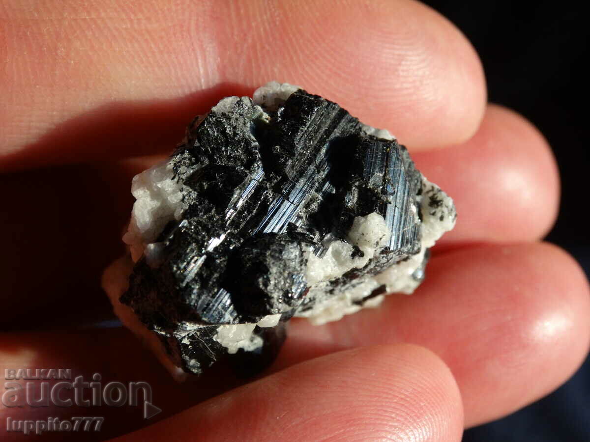 natural black tourmaline on matrix unique 17 grams - 5 natural black tourmaline on matrix unique 17 grams - 5