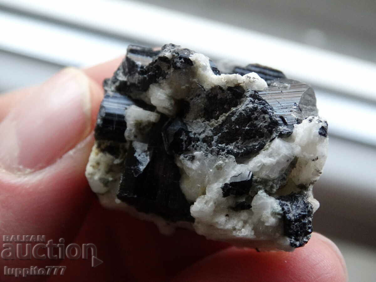 natural black tourmaline on matrix unique 17 grams - 6 natural black tourmaline on matrix unique 17 grams - 6