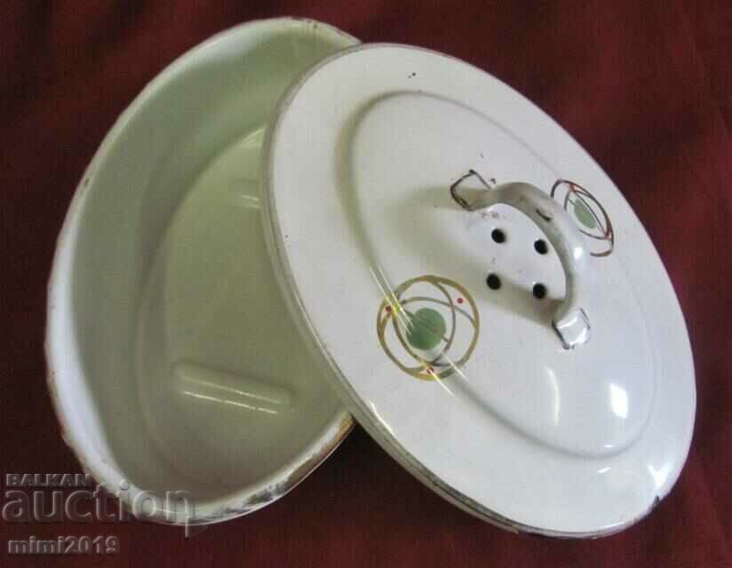 Art Nouveau Old Metal Enamel Soap Box - 5 Art Nouveau Old Metal Enamel Soap Box - 5