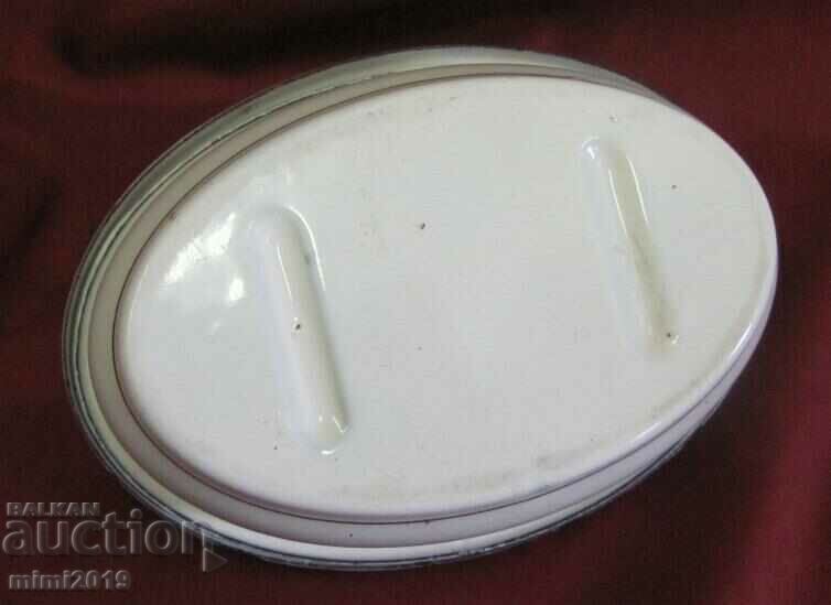 Art Nouveau Old Metal Enamel Soap Box - 7 Art Nouveau Old Metal Enamel Soap Box - 7