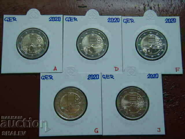 Livrarea 2 Euro 2020 Germania (A, D, F, G, J) "Warschau" - Unc