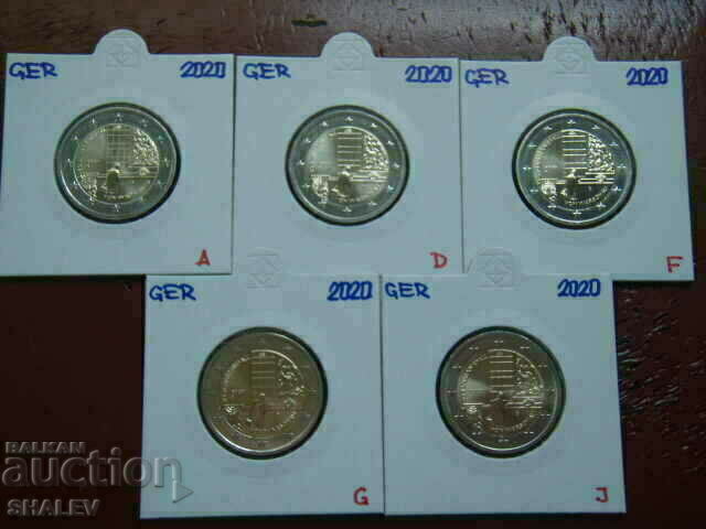 2 Euro 2020 Germania (A, D, F, G, J) "Warschau" - Unc