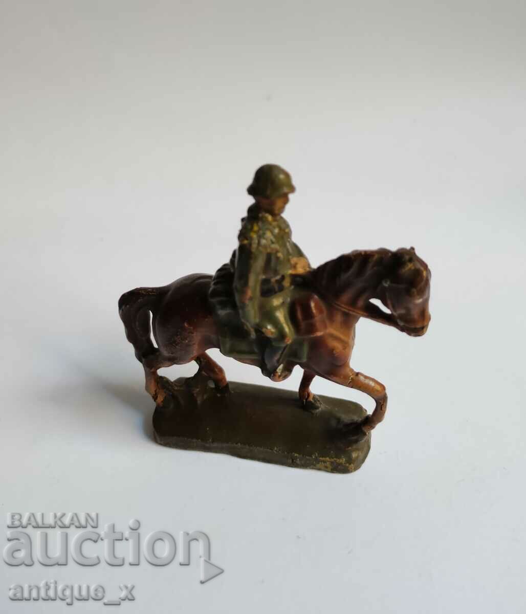 Old German figurine - Duro - soldier on horseback